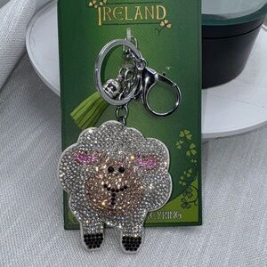 keychain purse charm rhinestone sheep sparkly bead work with a tassel NIP